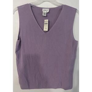 NWT Coldwater Creek XL Tank Top Shirt Lilac Purple V‎ Neck Sleeveless Stretch